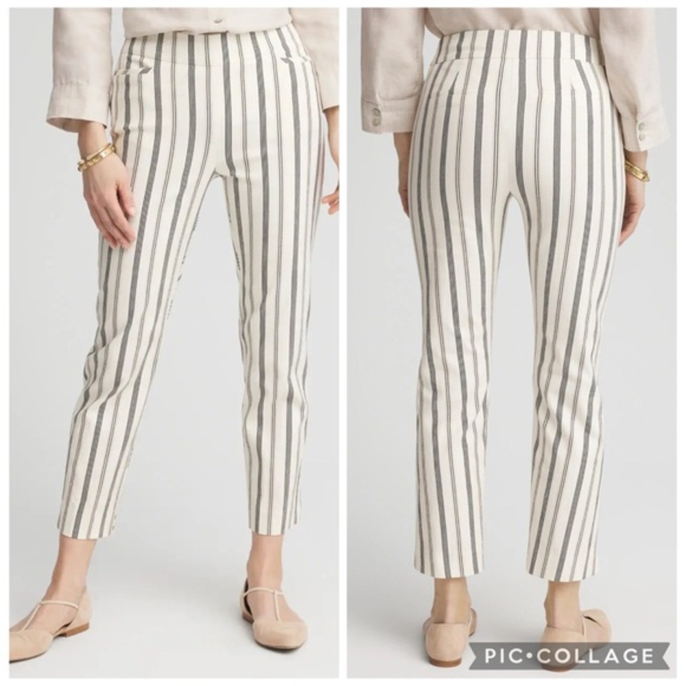 New York & Co. 7th Ave Striped Ankle Workwear/Office Pants Sz Small - Picture 1 of 11